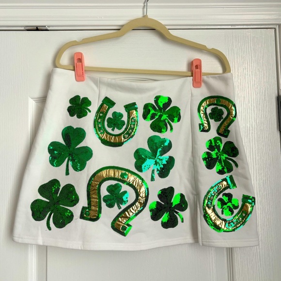 QUEEN OF SPARKLES Dresses & Skirts - Queen of Sparkles Horseshoe and Clover Skort